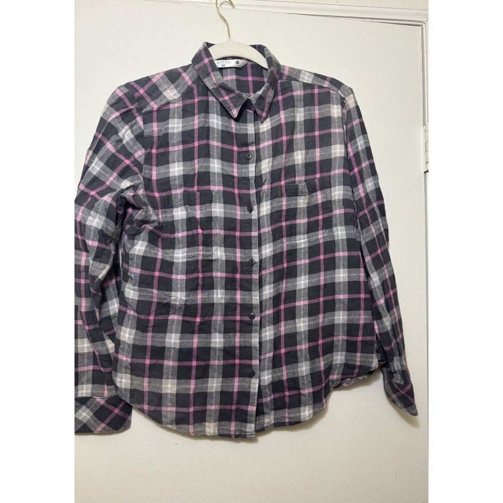 Riders Lee Women’s Plaid Pink & Grey Shirt Size Medium
